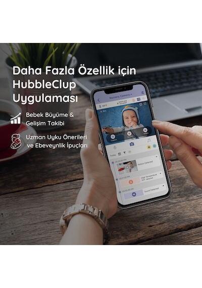 Hubble Nursery Pal Cloud 5" HD  Wi -Fi Dijital Bebek Kamerası + Gece Lambası  