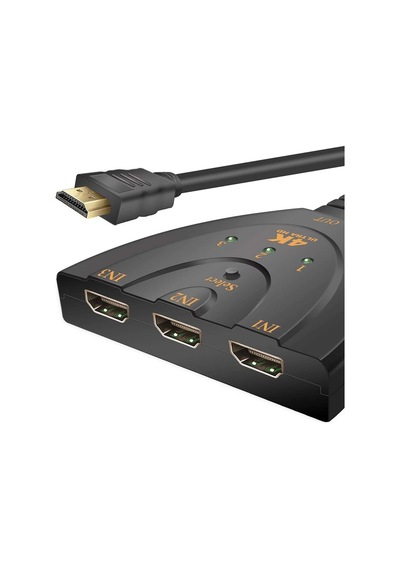 3in1 Hdmı To Hdmı Switch Pigtail Kablolu 4k Ultra Hd 2160p Hdsw1ın3