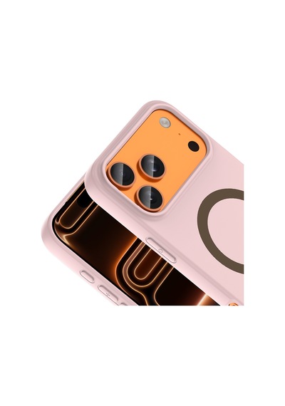 Apple iPhone Uyumlu 17 Pro Max Kılıf M-safe Şarj Özellikli Zore Aris Silikon Kapak - Açık Pembe AÇIK PEMBE