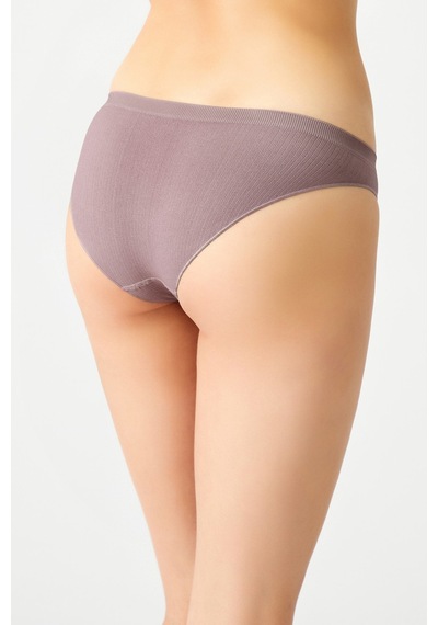 Los Ojos Mor Fitilli Seamless Klasik Külot Ribbed Classic Mor