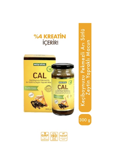 Aksu Vital Cal Keçiboynuzu Arı Sütlü Zeytin Yapraklı Macun 300 G