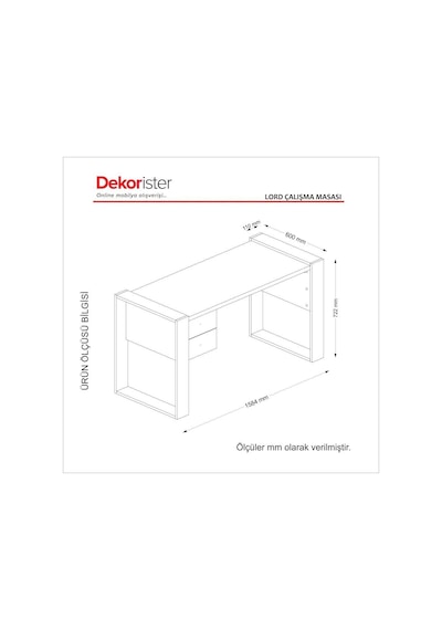 Dekorister Lord Çalışma Masası Beyaz
