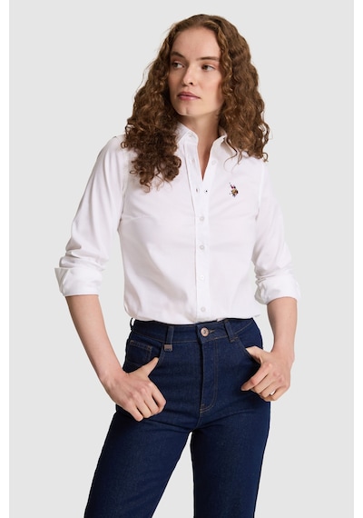 U.S. Polo Assn. Kadın Beyaz Uzun Kollu Basic Gömlek 50333777 Vr013