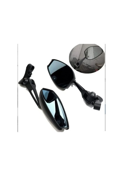 Motosiklet Alüminyum Dikiz Aynası Unıversal Model Kristal Mavi Cam Motor Aynası