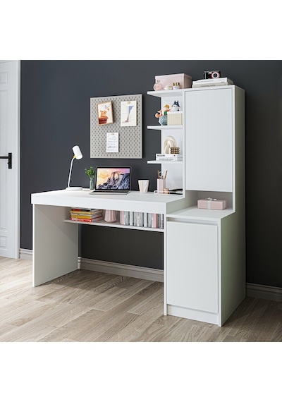 Nora Raflı Çalışma Masası , Çalışma Ofis Masası Sağ Dolaplı, Bilgisayar Masası Beyaz Nora Raflı Çalışma Masası , Çalışma Ofis Masası Sağ Dolaplı, Bilgisayar Masası Beyaz