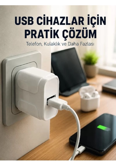 Hepsi 12w Usb Şarj Adaptörü 5v 2.4a Hızlı Ve Güvenli Şarj Başlığı Najmaddin Diğer