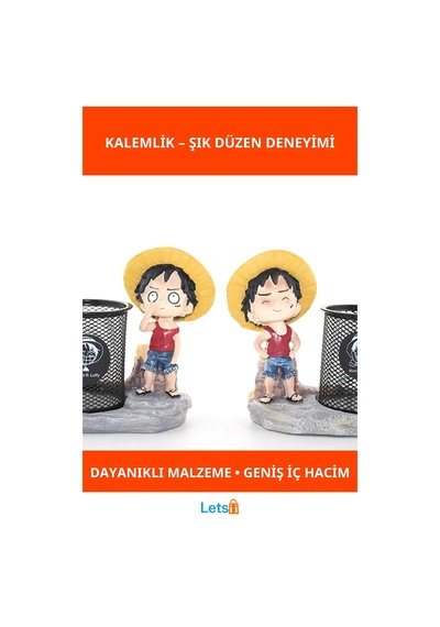 Luffy Anime Karakter Temalı Dayanıklı Kalemlik Çok Renkli