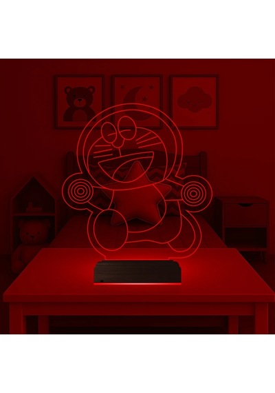Luvivia Çocuk Odası Çizgi Film 3d Lamba - Masa Gece Lambası Şeffaf