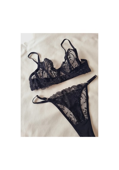 Demirsa Boutique Siyah Dantelli Bralet Takım Sütyen&tanga Siyah