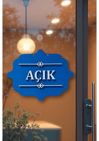 Ahşap Dekoratif Kesim Açık-kapalı Yazısı -saks