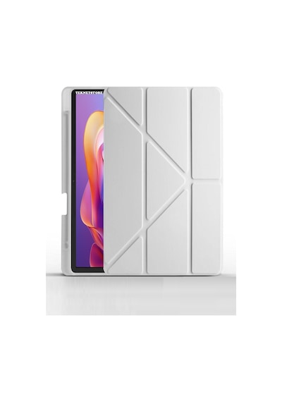 Xiaomi Redmi Pad 2 11 İnç Kılıf Standlı Kalem Bölmeli Akıllı Trifolding Silikon Koruyucu Kapak Pembe