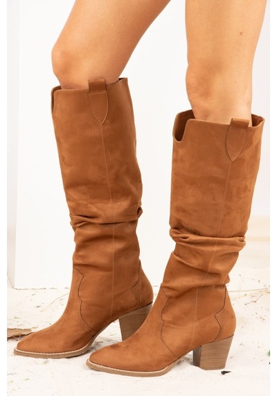 Fox Shoes Taba Süet Kadın Çizme J404040102