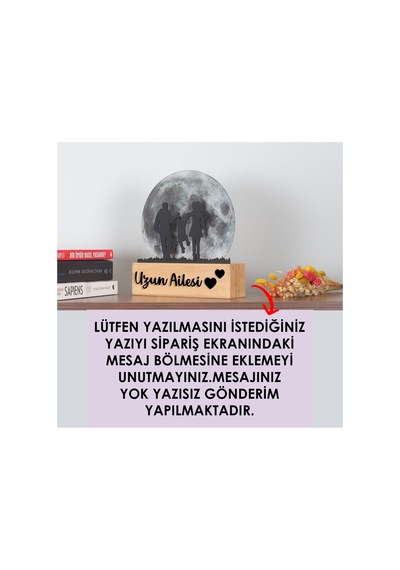 Led Işıklı Pleksi Dolunay Kişiselleştirilebilir Biblo Valeri Çocuklu Çift Anahtar Askılığı Gri - 737204852 Gri