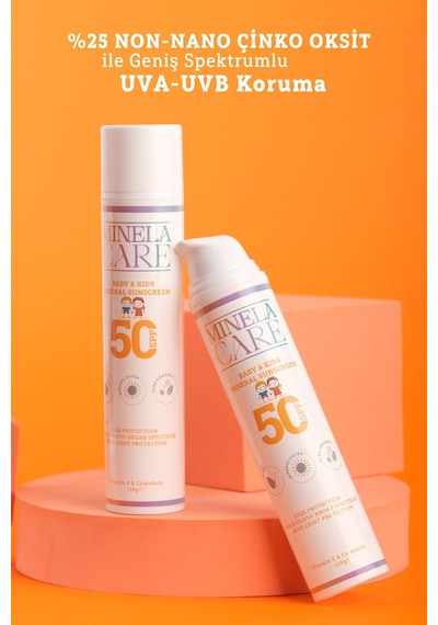 Minela Care Organik Mineral Filtreli Bebek Ve Çocuk Güneş Kremi SPF50 110 G
