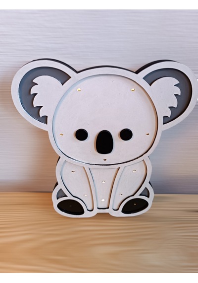 Işıklı Koala Figürü Bebek Masası Dekoru - Işıklı Koyun Detaylı Kreş Dekorasyonu