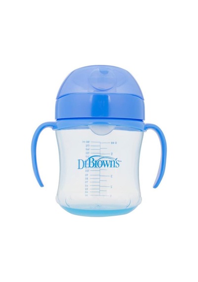 Dr BrownS Oluklu Alıştırma Bardağı Mavi 6+ Ay 6Oz 180 ML Mavi