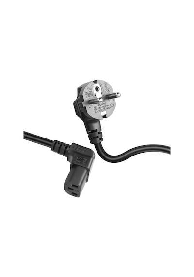 C13 Power Kablo - Yukarı Dik Açı 90 Derece Dirsek L Tip - Standart Güç Kablosu - 1.8 Mt