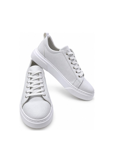 Yalçın Erkek Beyaz Bağcıklı Ortopedik Günlük Sneaker Spor Ayakkabı Kalın Taban Beyaz - 919472745 Beyaz