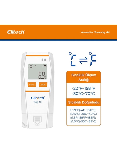 Elitech Tlog 10 Sıcaklık Kaydedici Datalogger Otomatik Pdf Rapor 0
