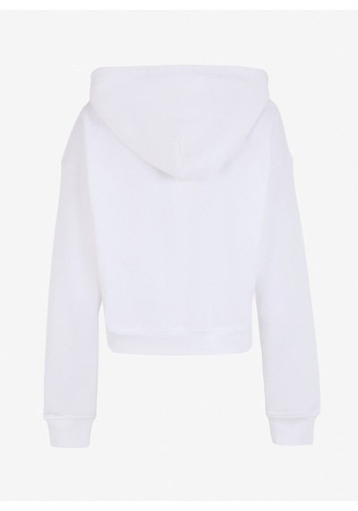 Moschino Jeans Beyaz Kadın Kapüşon Baskılı Sweatshirt A1708-4002