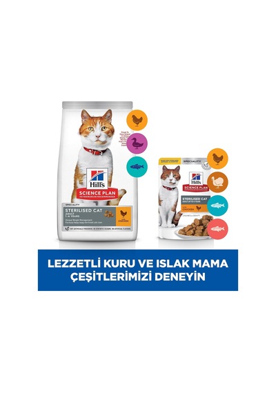 's Scıence Plan Kısırlaştırılmış Yetişkin Tavuklu Kedi Maması 8+2 Kg