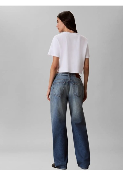 Calvin Klein Ss Sleek Interlock E, Yaf Beyaz Kadın T-shirt