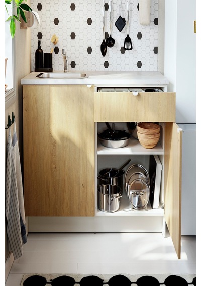 Ikea Meşe Modern Mutfak Dolabı 120 Cm Meşe Görünümlü