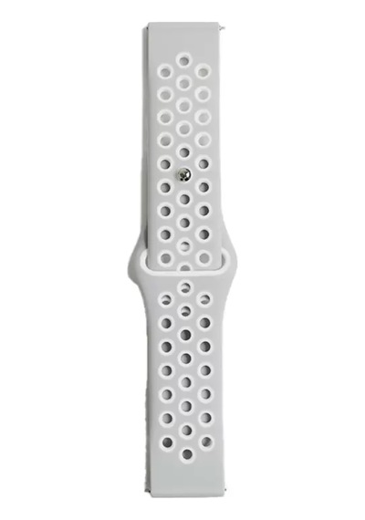 Watch 20mm Uyumlu Spor Delikli Kordon - Gri-beyaz