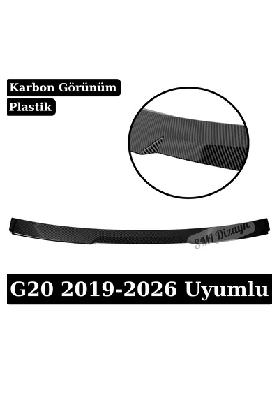 Bmw 3 Serisi G20 Uyumlu Cam Üstü Tavan Spoileri - Karbon Görünümlü Plastik M Performance Stil 2019-2026