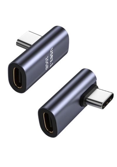 Alfais 6027 Usb Type-c Uzatıcı Çevirici Dönüştürücü Adaptör 90 Derece L Tipi Erkek - Dişi