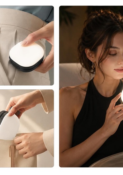 Magsafe Uyumlu Aynalı Selfie Işığı 3 Renk Modlu, Ayarlanabilir Parlaklık, Katlanabilir & Taşınabilir Telefon Işığı