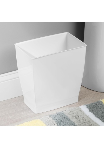 White - Mono Wastebasket Trash Can - Rectangular, White Belirtilmemiş