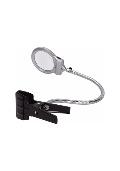 Led Işıklı Mandallı Büyüteç 130 Mm Işıklı Masa Lambası Pilli