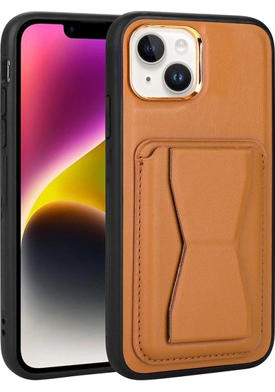 Apple Uyumlu iPhone 14 Plus Kılıf Kartlıklı Standlı Pu Deri Zore Memo Kapak
