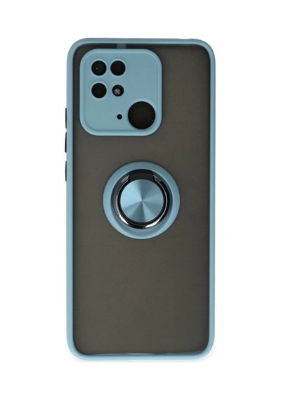 Xiaomi Redmi 10c Uyumlu Kılıf Montreal Yüzüklü Silikon Kapak - Buz Mavi