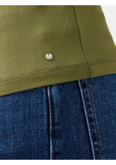 Slim Fit Kadın Bluz U.kol Haki