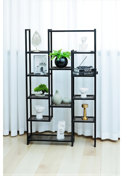 Dekoratif Siyah Metal Kitaplık 12 Raflı Ünite Çok Amaçlı Stand Salon Ve Çalışma Odası Düzenleyici Siyah Dekoratif Siyah Metal Kitaplık 12 Raflı Ünite Çok Amaçlı Stand Salon Ve Çalışma Odası Düzenleyici Siyah