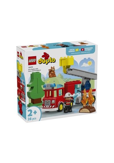 Lego Duplo 10473 Fire Truck With Hose And Firefighter