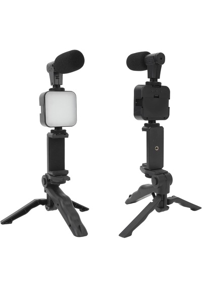 Hpytech Profesyonel Telefon Çekim Seti Tripod + Led Işık + Mikrofon Vlog, Youtube, Tiktok, Instagram Uyumlu