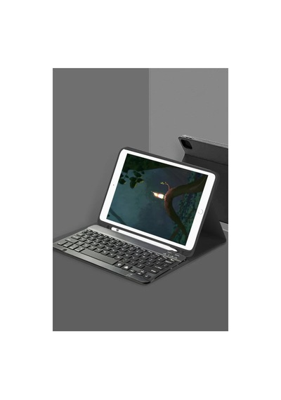 Aksesuarlar Apple İpad Pro 12.9 2024 Kılıf Kc01 Smart Klavyeli Tablet Kılıfı - Siyah Diğer