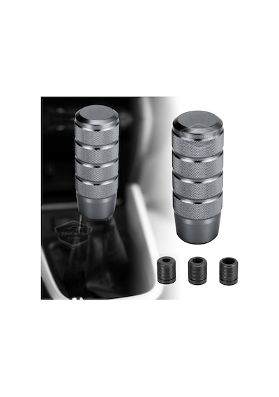 Üniversal 9.5 Cm Jdm Metal Spor Görünümlü Vites Topuzu Aparatlı Alüminyum Alaşım Otomatik-manuel Yarış Vites Kolu Titanyum Gri 00 Şüscaroto Aksesuar Titanyum Gri