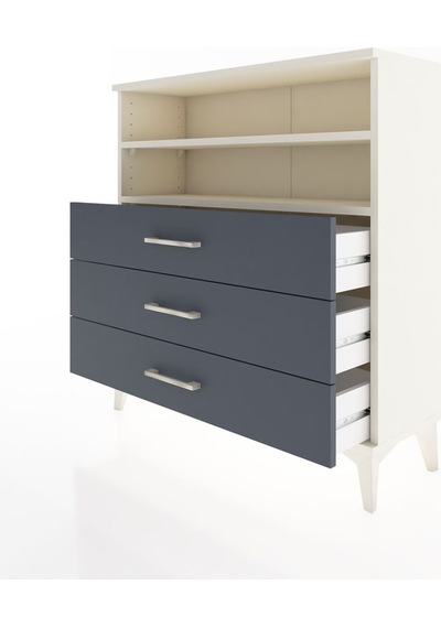 Arges Şifonyer 2 Raflı 3 Çekmeceli 88x30x96 Aytaşı-antrasit Aytaşı