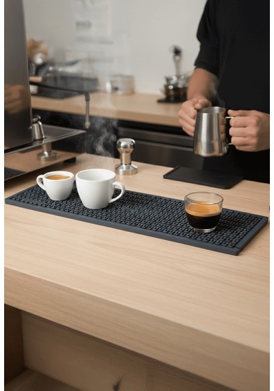 2 Li Avantaj: Çok Amaçlı Kauçuk Set, Bar Mat, Bulaşık Kurutma, Tencere Altlığı, Saksı Altlığı 6016-1533set Siyah