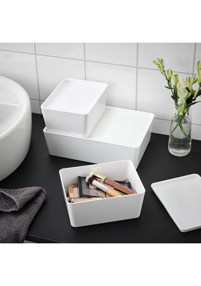 Ikea Kuggıs Kapaklı Depolama Kutusu 13 X 18 X 8 Cm Beyaz