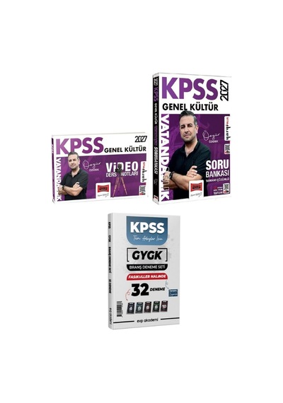 Yargı 2027 Kpss Vatandaşlık Video Ders Notları + Soru Bankası 2 Li Set+evp Akademi Kpss Tüm Adaylar Tüm Dersler 32 Deneme Seti