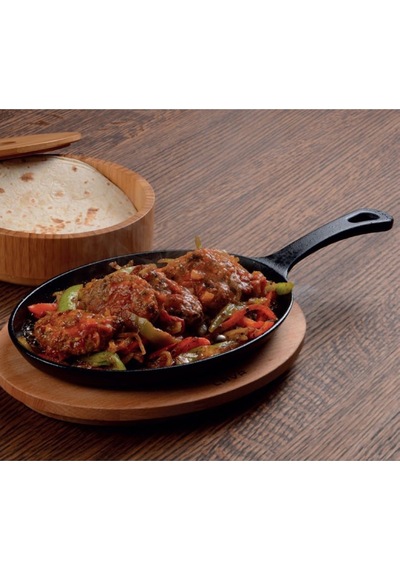 Lava Döküm Oval Fajita Tavası 17x23 CM Metal Saplı