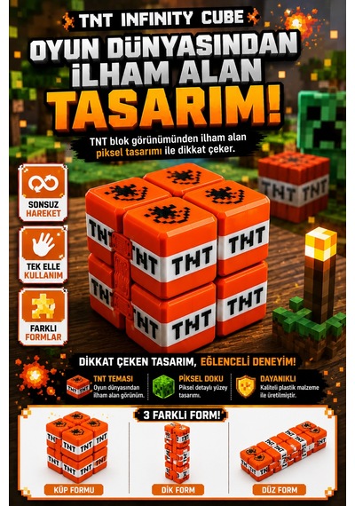 Tnt Infinity Cube Sonsuz Küp Hareketli Stres Küpü Katlanabilir Fidget Oyuncak 1 Adet Kırmızı Tr