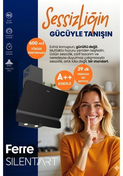 Afm Tech Ve Ferre A5 Sessiz Vitro Elektrikli Siyah D080-SA + FC-07 + FM7700 Ankastre Set