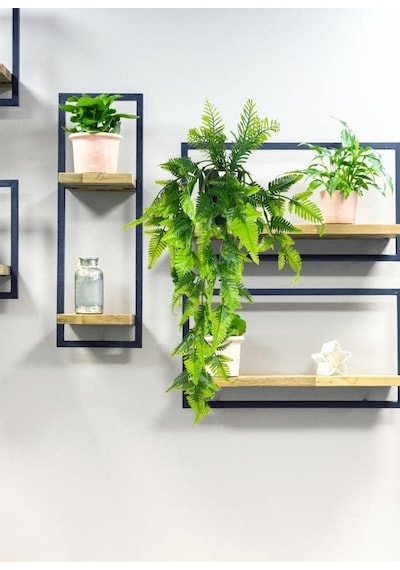 Yapay Çiçek Sarkan Boston Fern Yapraklı Bitki Küçük Siyah Saksıda Yapay Sarmaşık 55cm Diğer