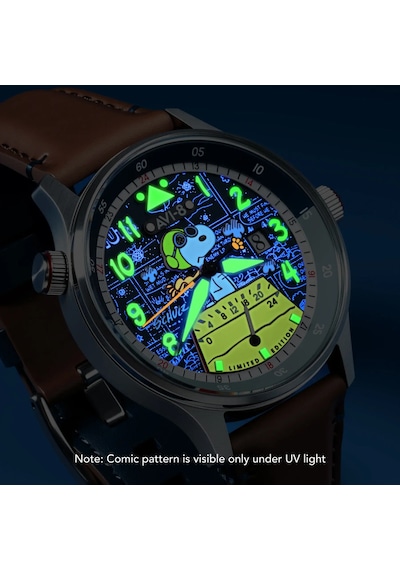 Avı-8 Hawker Hurricane Av-4151-04 Mckellar Dual Time Peanuts Snoopy Flying Ace Limited Edition Erkek Gri